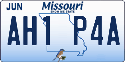 MO license plate AH1P4A