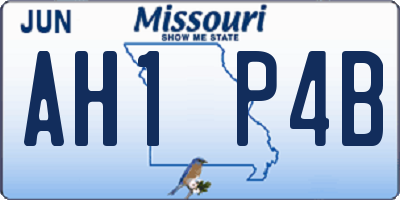 MO license plate AH1P4B