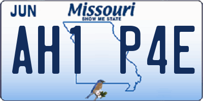 MO license plate AH1P4E