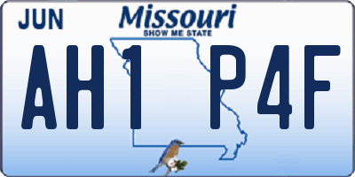 MO license plate AH1P4F