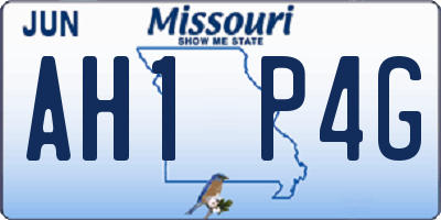 MO license plate AH1P4G