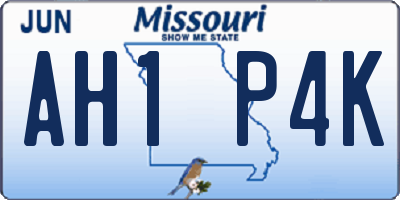 MO license plate AH1P4K