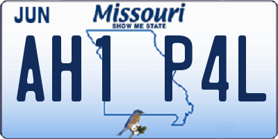 MO license plate AH1P4L