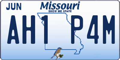 MO license plate AH1P4M