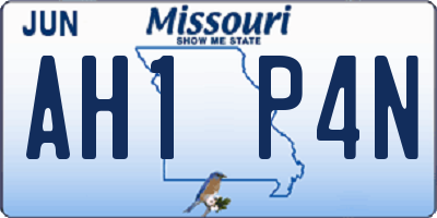 MO license plate AH1P4N