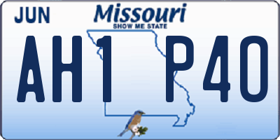 MO license plate AH1P4O