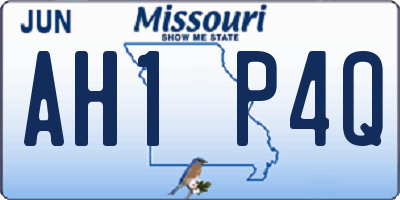 MO license plate AH1P4Q