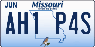 MO license plate AH1P4S