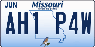 MO license plate AH1P4W