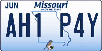 MO license plate AH1P4Y