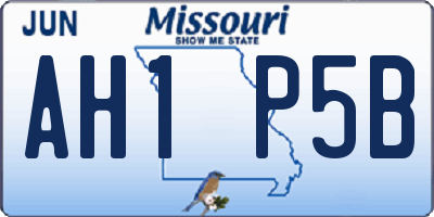 MO license plate AH1P5B