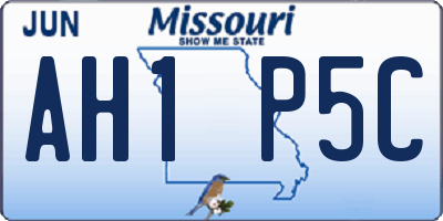 MO license plate AH1P5C