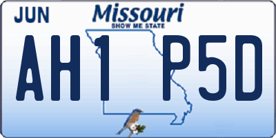 MO license plate AH1P5D