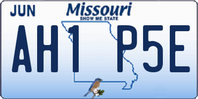 MO license plate AH1P5E