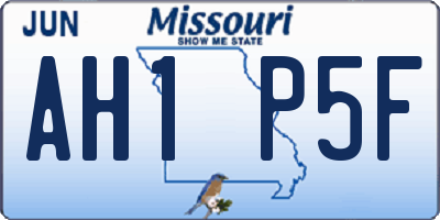 MO license plate AH1P5F