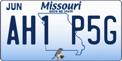 MO license plate AH1P5G