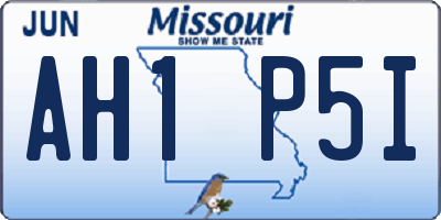 MO license plate AH1P5I