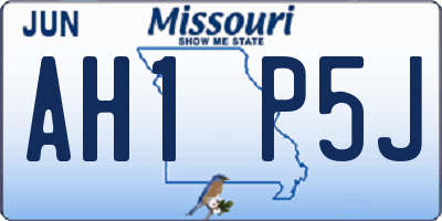 MO license plate AH1P5J