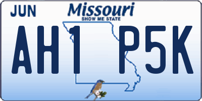 MO license plate AH1P5K