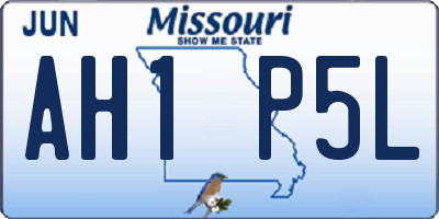 MO license plate AH1P5L