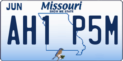 MO license plate AH1P5M