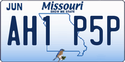 MO license plate AH1P5P