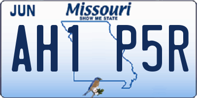 MO license plate AH1P5R