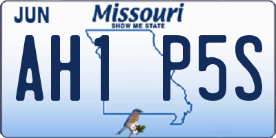 MO license plate AH1P5S