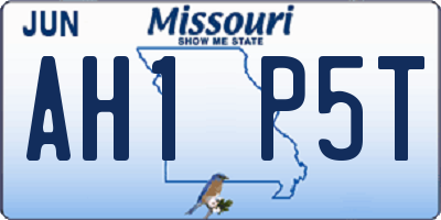 MO license plate AH1P5T