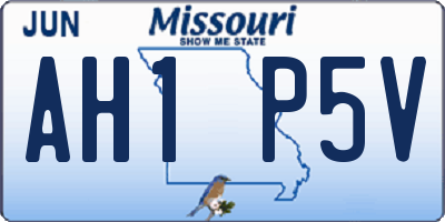 MO license plate AH1P5V