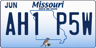 MO license plate AH1P5W