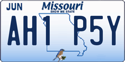 MO license plate AH1P5Y