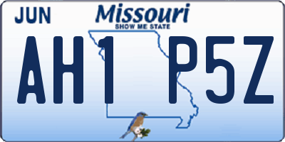 MO license plate AH1P5Z