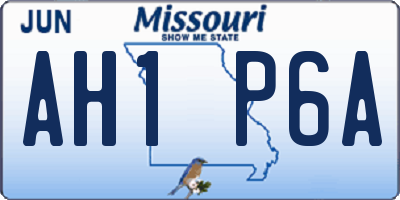 MO license plate AH1P6A