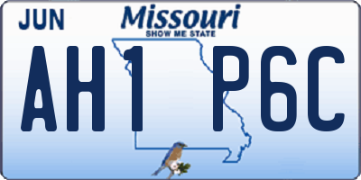 MO license plate AH1P6C