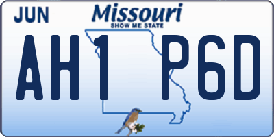 MO license plate AH1P6D