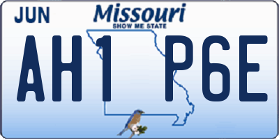 MO license plate AH1P6E