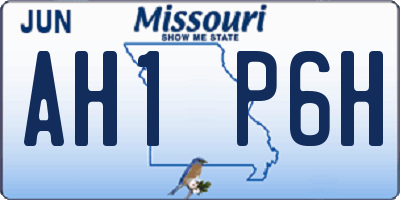 MO license plate AH1P6H