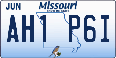 MO license plate AH1P6I