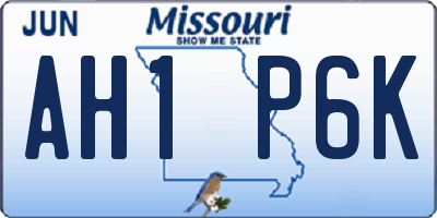 MO license plate AH1P6K