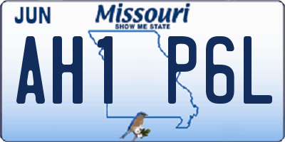 MO license plate AH1P6L