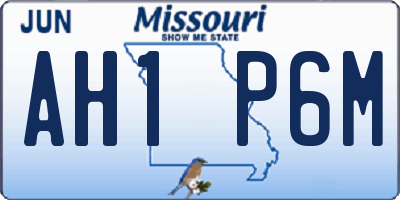 MO license plate AH1P6M