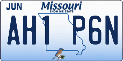 MO license plate AH1P6N