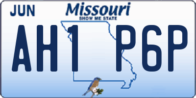 MO license plate AH1P6P