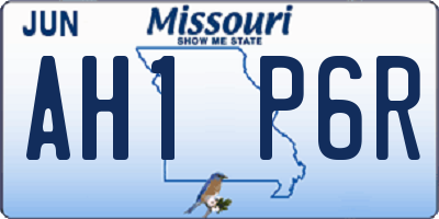 MO license plate AH1P6R