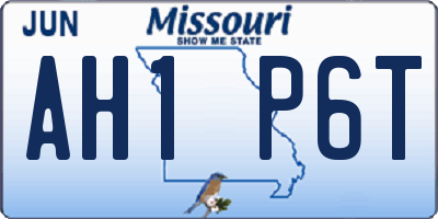 MO license plate AH1P6T