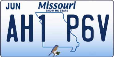 MO license plate AH1P6V