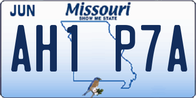 MO license plate AH1P7A