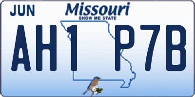 MO license plate AH1P7B