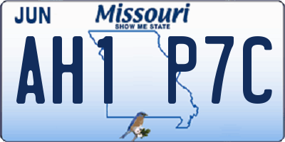 MO license plate AH1P7C